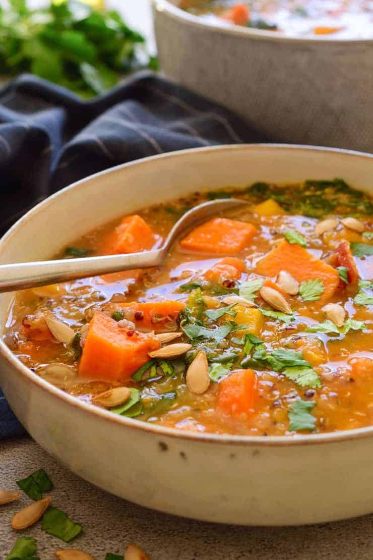 Sopa de batata-doce com quinoa